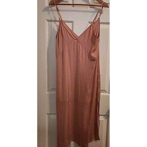 The Fifth Label Slip Dress XS Pink Nightie Midi Adjustable Straps Lined Slits